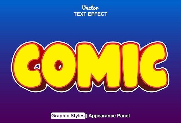 Comic text effect with graphic style and editable