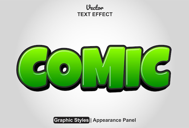 Comic text effect with graphic style and editable