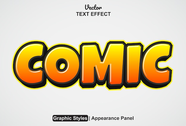 Comic text effect with graphic style and editable