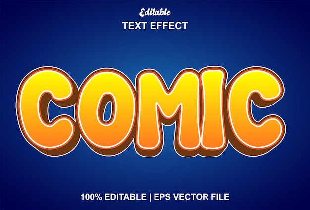 Comic text effect with orange color editable