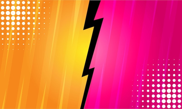 Vector comic versus background pink and yellow