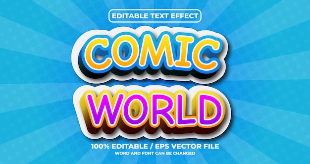 Comic world editable text effect