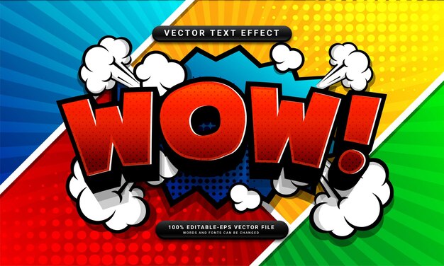 Comic wow editable text effect suitable for cartoon style concept