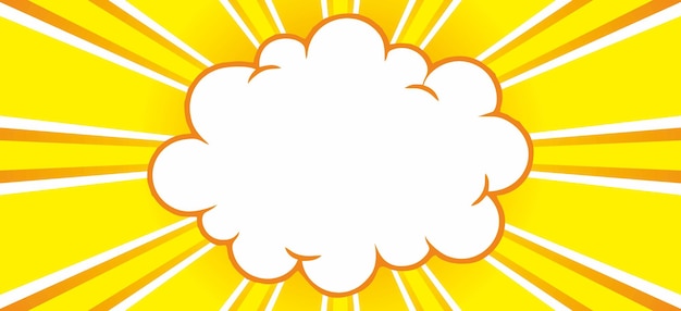 Comic yellow background with cloud