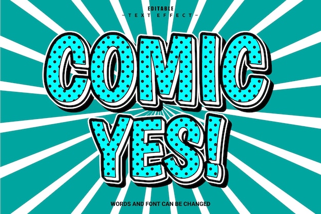 Comic Yes Editable Text Effect 3D Emboss Comic Style