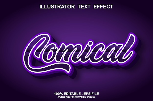 Comical text effect editable