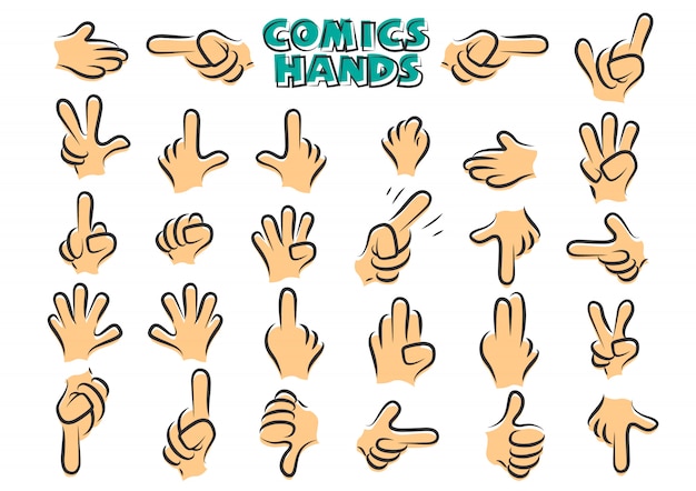 Vector comics hands