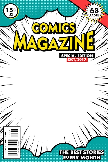 Rivista di fumetti arte vettoriale