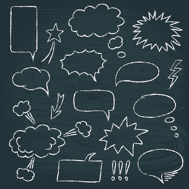 Comics style speech bubbles set