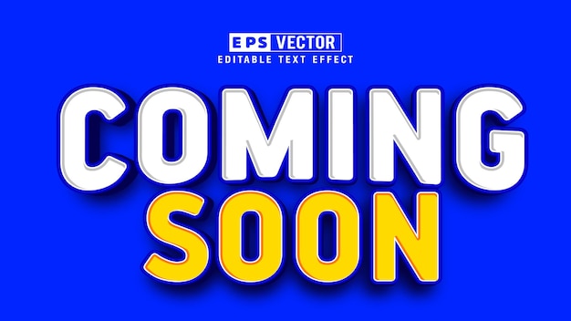 Coming Soon 3d Editable Text Effect Vector With Background