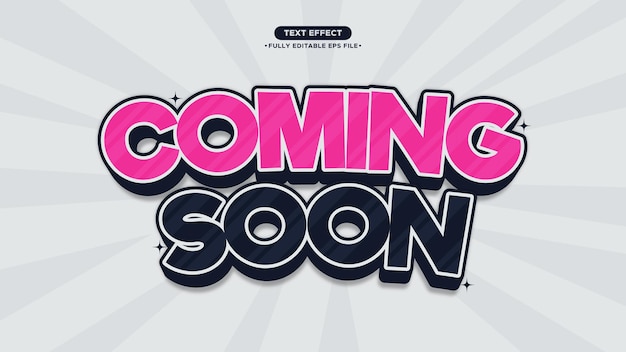 Coming Soon 3D Simple and Modern Vector Text Effect