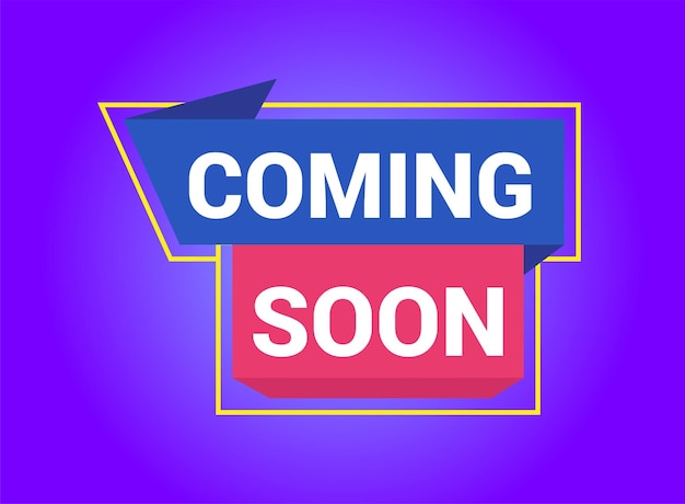 Coming soon banner design templete with abstract background vector illustration