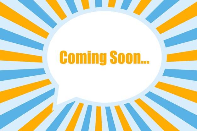 Coming soon banner icon poster speech illustration symbol label information vector