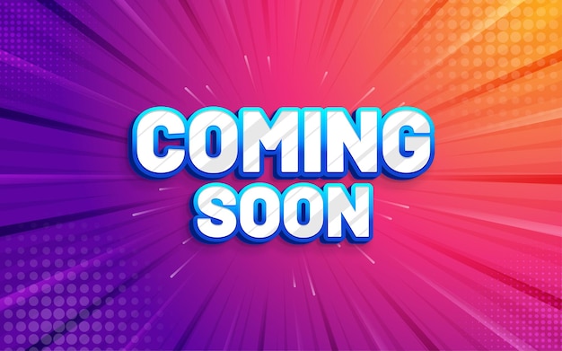 Coming soon banner with editable 3d text effect