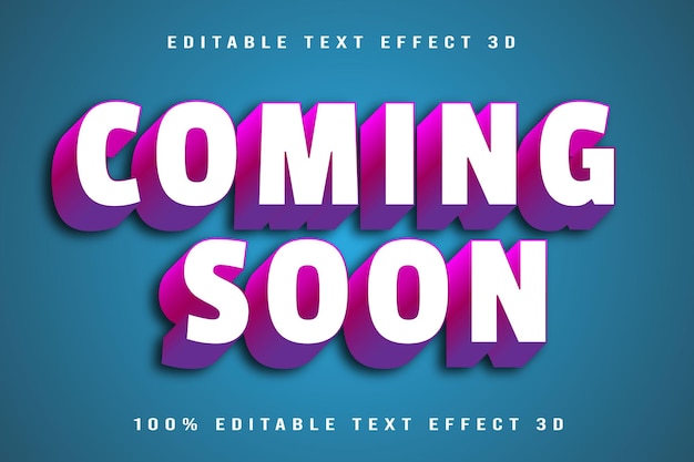 Vector coming soon editable text effect 3d emboss cartoon style