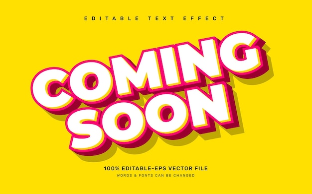 Coming soon editable text effect template