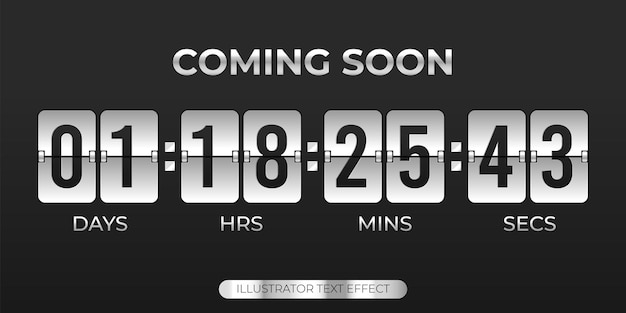 Vector coming soon illustration countdown timer template