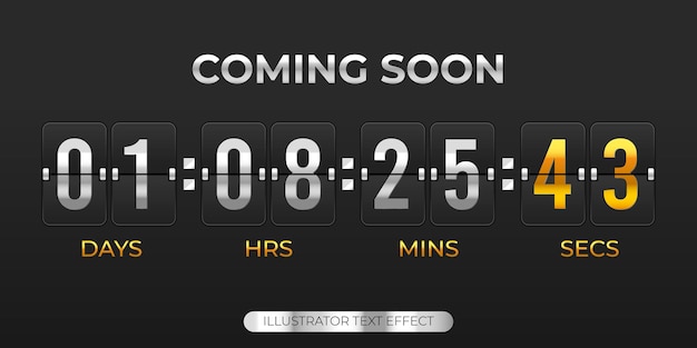 Vector coming soon illustration countdown timer template