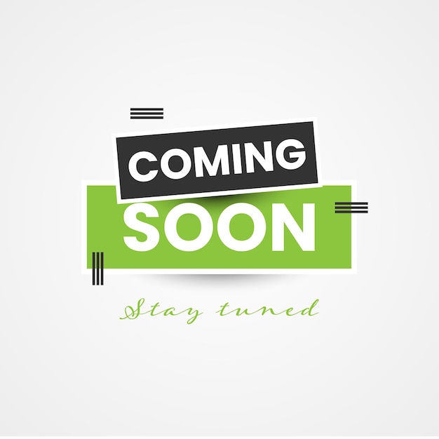 Vector coming soon label background illustration template design