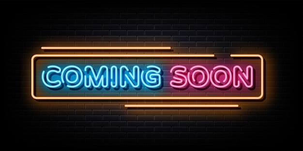 Vector coming soon neon sign neon symbol