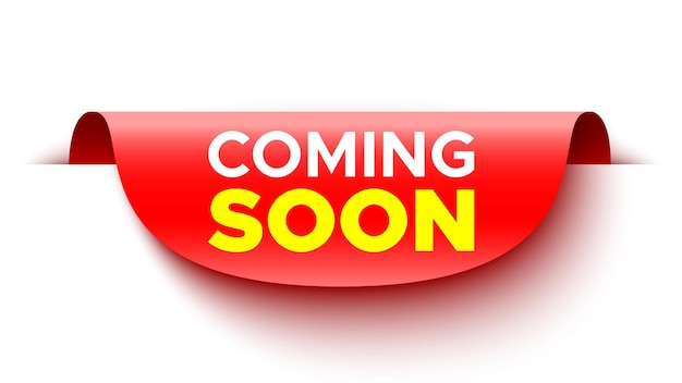 Coming soon poster red sticker vector illustration