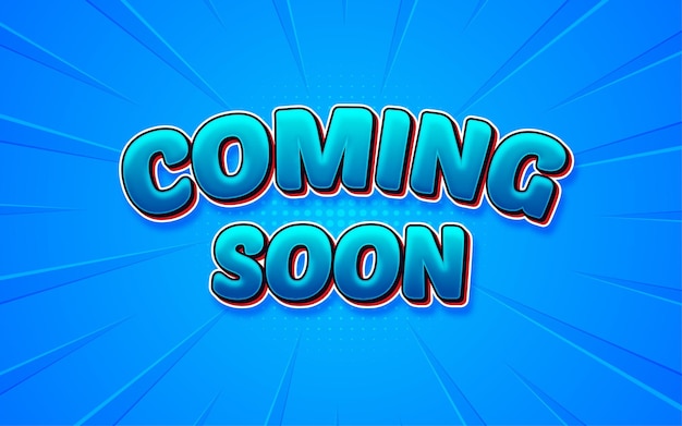 Coming soon sale poster sale banner design template with 3d editable text effect