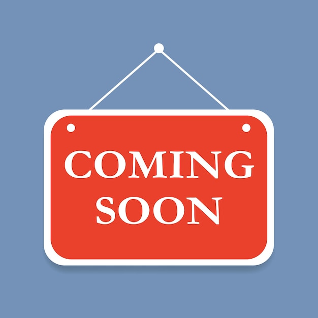 Coming soon sign isolated on blue background vector illustration