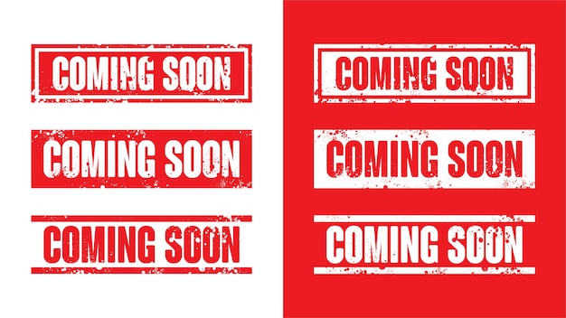 Coming soon sign stamp template eps vector design