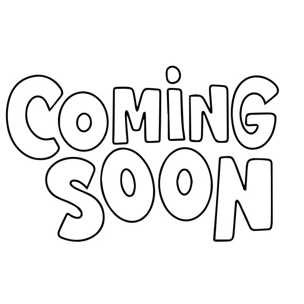 Vector coming soon text banner handwriting text coming soon isolated on white background square