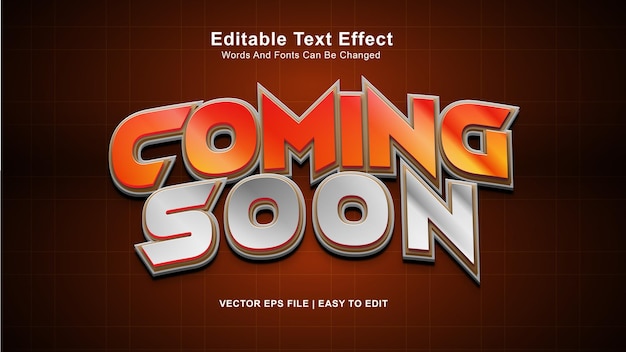 Vector coming soon text effect