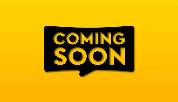 Coming soon with yellow background template.