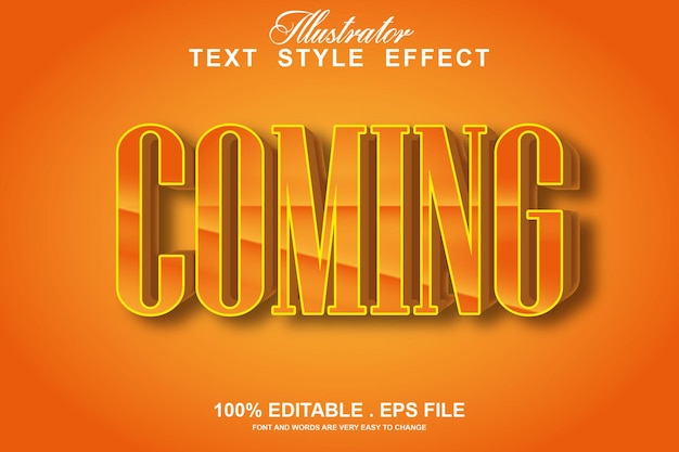 Vector coming text effect editable