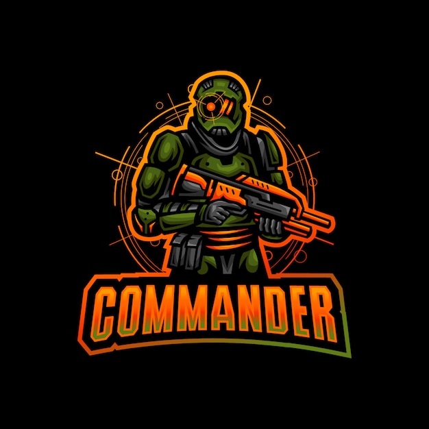commander mascot logo esport gaming