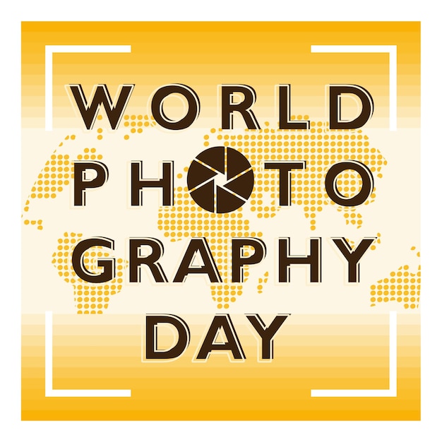 commemorating international photography day august 19 celebrated by photographers around the world world photography day concept flat vector illustration