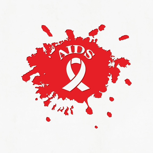 Commemorating world aids day paper cut style vector illustration