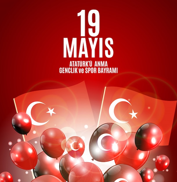 commemoration of Ataturk, youth and sports day background