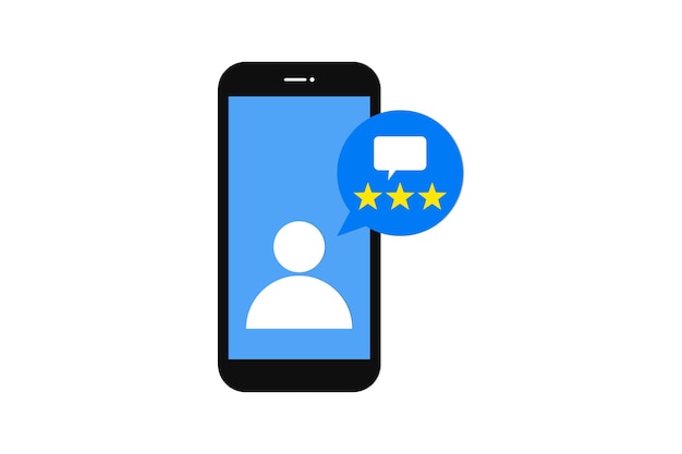 Comment and feedback icon with phone.