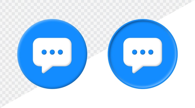 comment icon in circle button 3d chat message speech bubble symbol web buttons ui interface icons