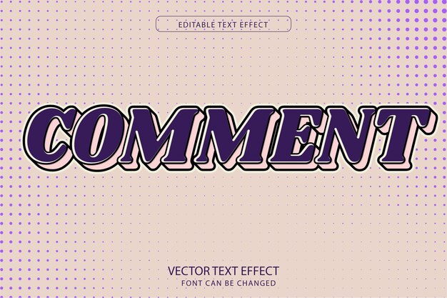 Vector commentaar tekst effect