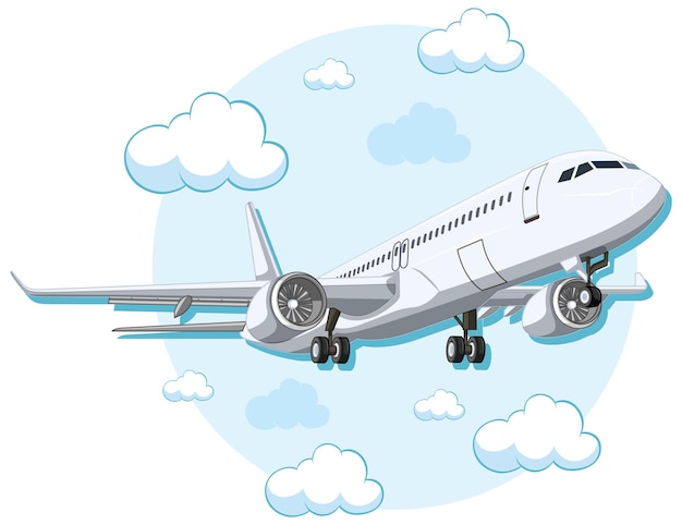 commercial airline airplane flying in clear blue sky