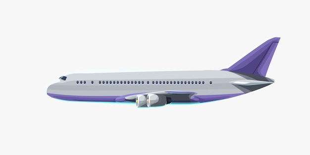 白の民間航空機の側面図