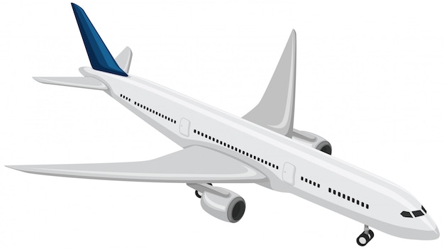 A Commercial Airplane on White Background