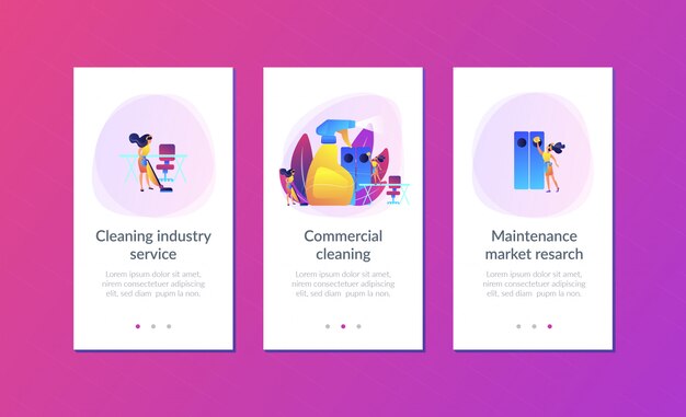 commercial cleaning app interface template