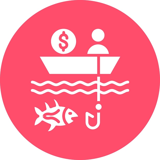 Vector commercial fishing icon style