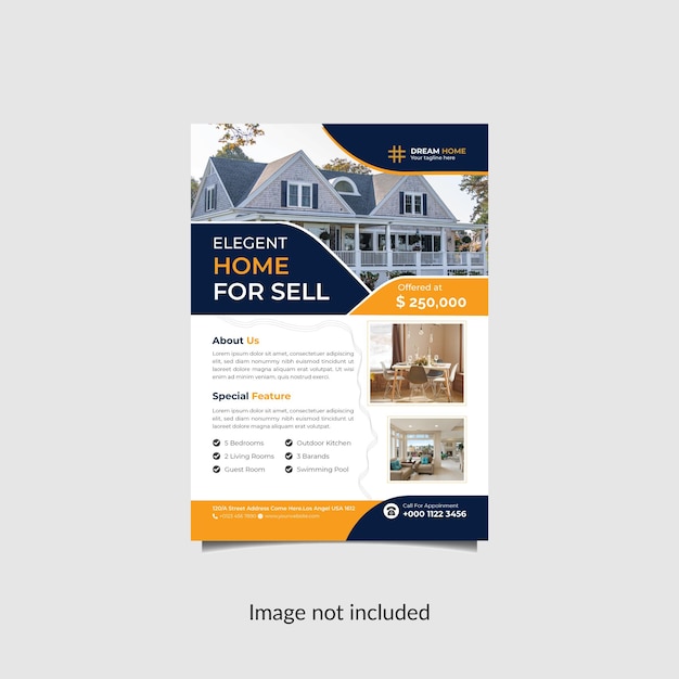 Vettore progettazione di volantini per immobili commerciali