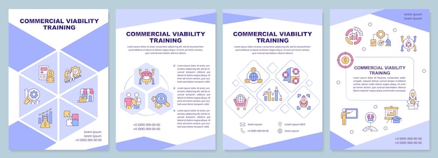 Modello di brochure viola di formazione sulla fattibilità commerciale