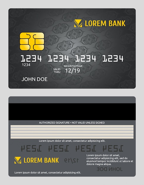 Commerciële bank creditcard sjabloon