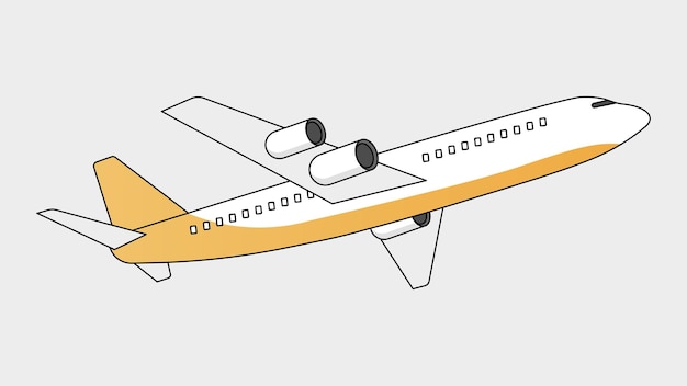 Vector commerciële vliegtuigvliegtuig geïsoleerde illustratie