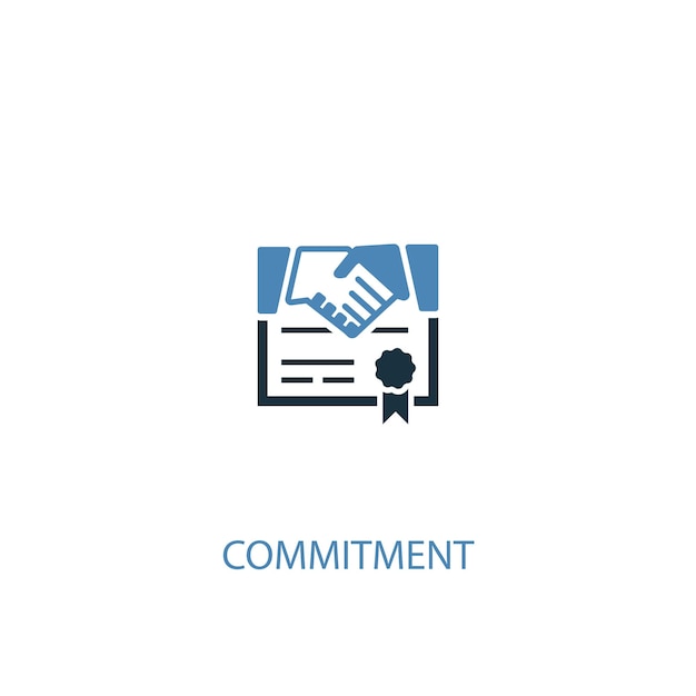 Commitment concept 2 colored icon. Simple blue element illustration. commitment concept symbol design. Can be used for web and mobile UI/UX