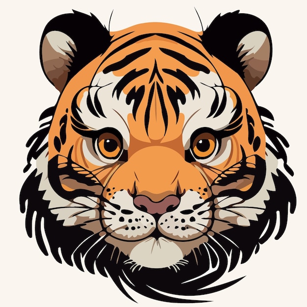 Лицо обыкновенного тигрового кошачьего млекопитающего